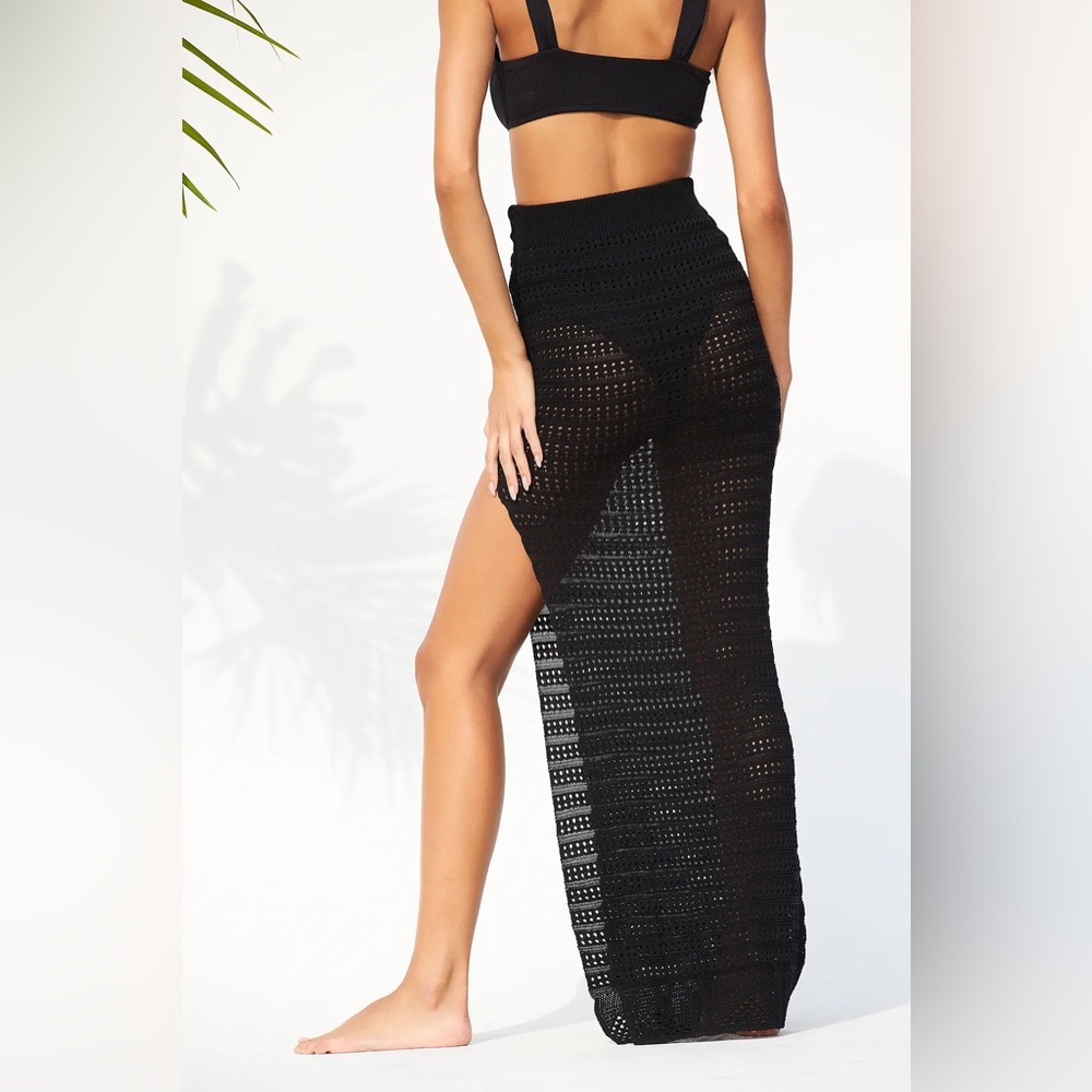 Lulu's Black Crochet Maxi Skirt - Picture 3 of 7